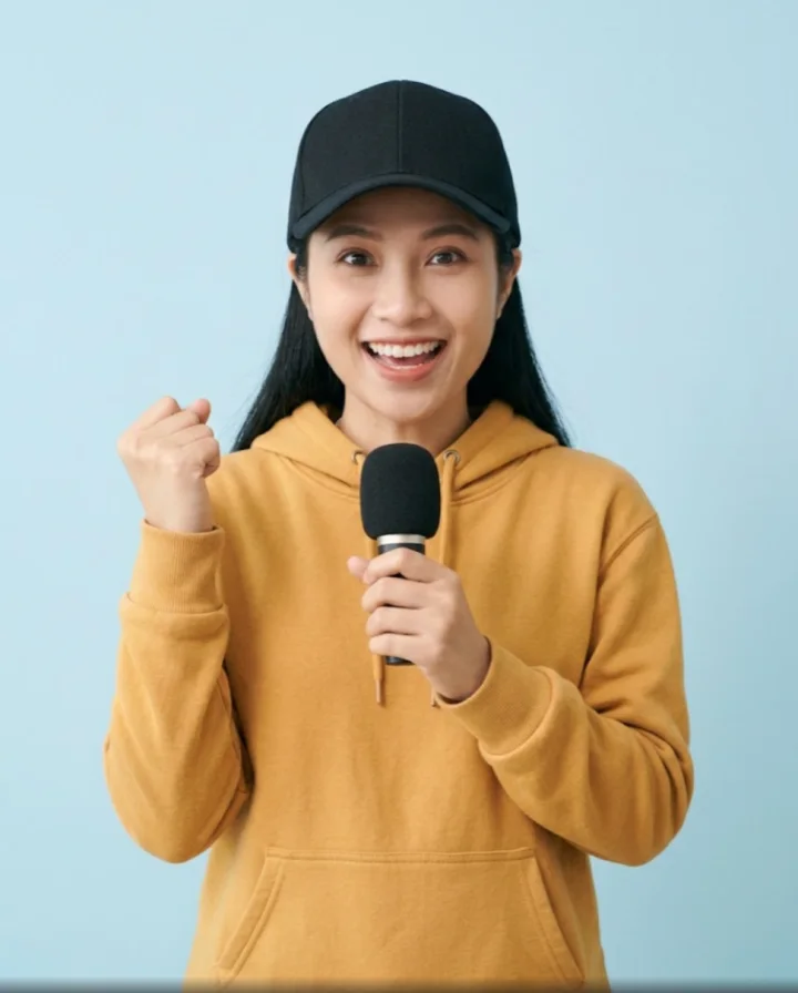 AI presenter: a Vietnamese food reviewer in a black cap