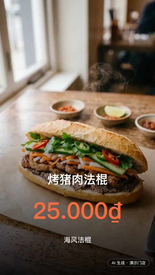 Seaside Banh Mi — Image ad (Chinese) — AI-generated · demo store
