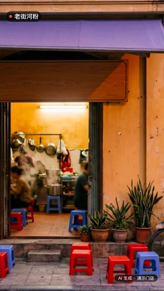 老街河粉 — 价格锚定 (中文) — AI 生成 · 演示门店